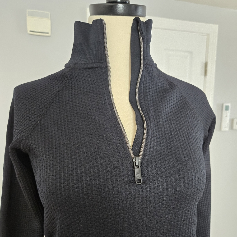 Lululemon Engineered Warmth Half zip Black Top - Picture 1 of 13